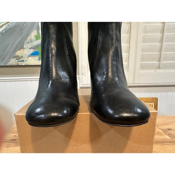 Stuart Weitzman Curveblock 100mm Black Booties Lambskin Leather Size 9.5 NWOB - Picture 7 of 15